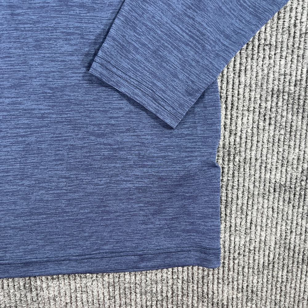 Under Armour Pullover Shirt Mens Large Blue Long Sleeve HeatGear Hooded Henley - Picture 5 of 15